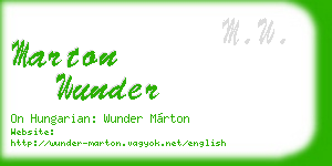 marton wunder business card
