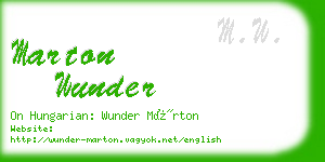 marton wunder business card